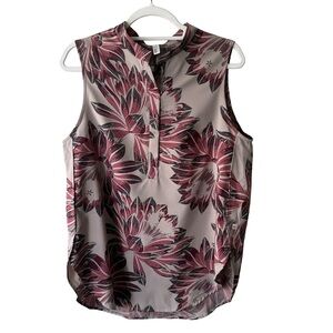 MEC Floral Sleeveless Blouse - Pink Purple and Gray Size L Lightweight Outdoor